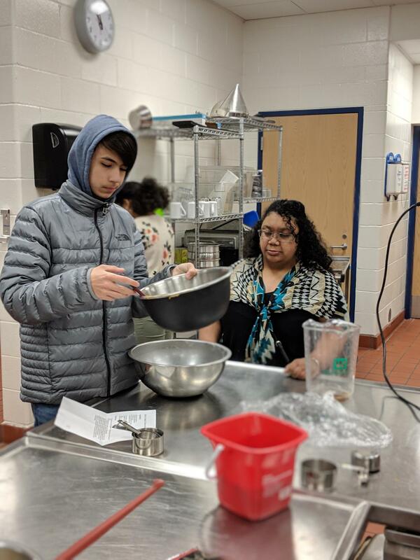 foods students creating chocolate chip cookies
