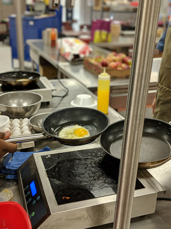 fried eggs in pan