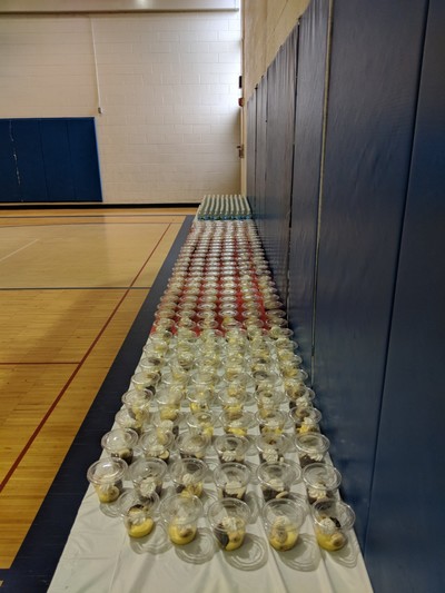 One of two dessert tables for Jefferson Middle School catering. 