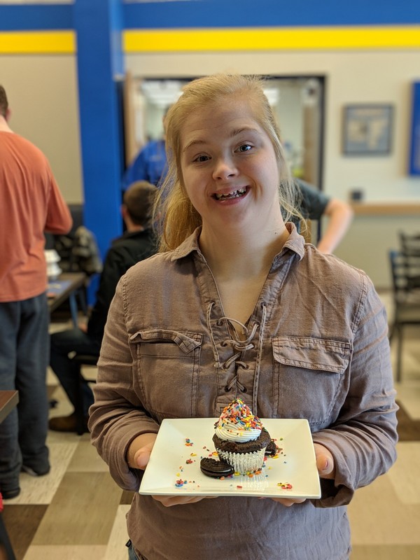 Lake Shore student pleased with her cupcake creation