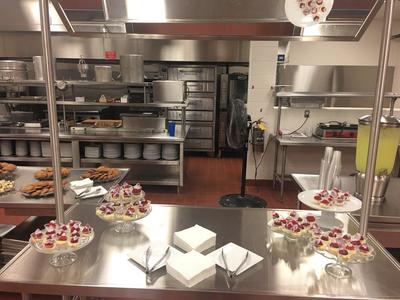 refreshments displayed in culinary arts kitchen
