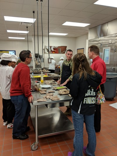 students working to create a new menu items.