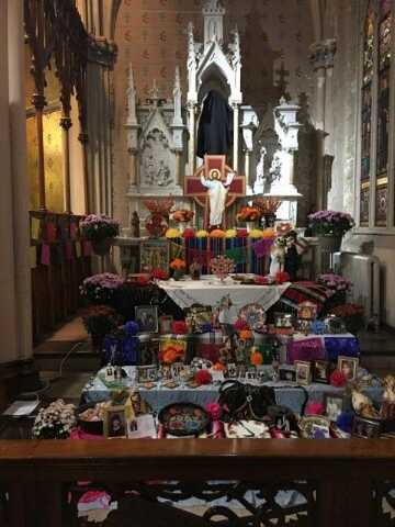 Church decorations for Day of Dead.