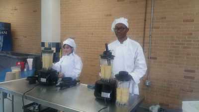 culinary chefs serving tropical thunder smoothies
